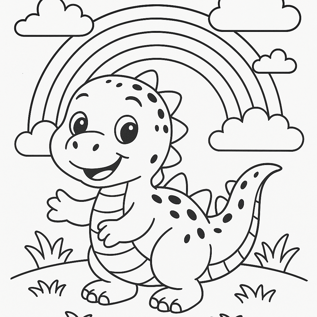 🦕 Happy Dinosaurs Adventures Coloring Book for Kids | 20 Printable Dinosaur Coloring Pages (Instant Download PDF)