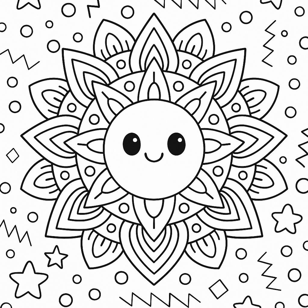 🐰 Happy Animals Mandalas for Kids – Kawaii Coloring Book (Instant Download) 🌸