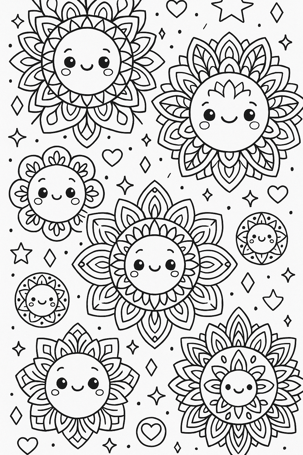 🐰 Happy Animals Mandalas for Kids – Kawaii Coloring Book (Instant Download) 🌸