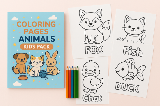 🐾 Animals Coloring Pages for Kids – 20 Printable Coloring Sheets PDF (Instant Download)🐾