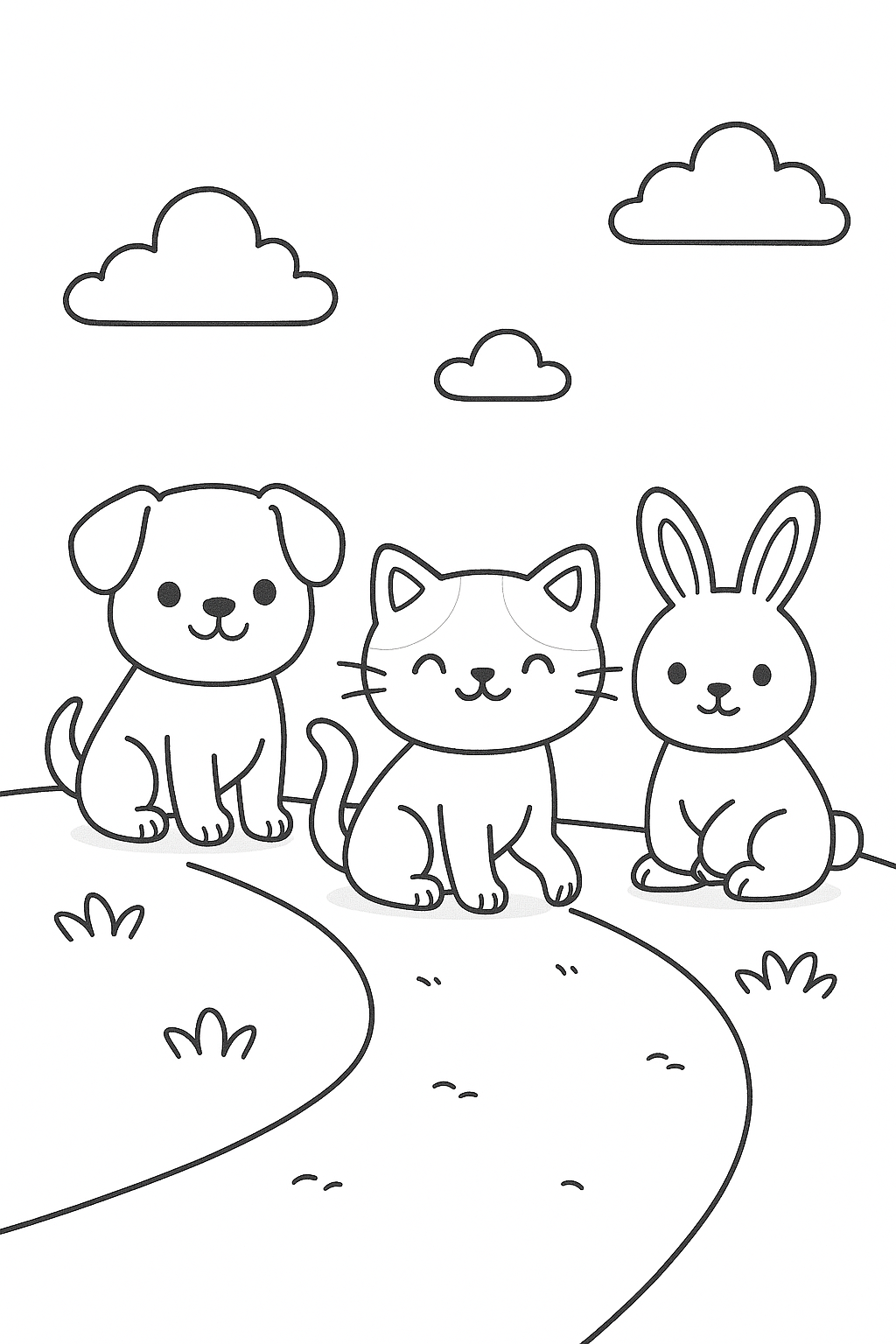 🐘 Happy Animals Adventures Coloring Book | 20 Cute Animal Coloring Pages for Kids | Printable Digital Download (A4 PDF)